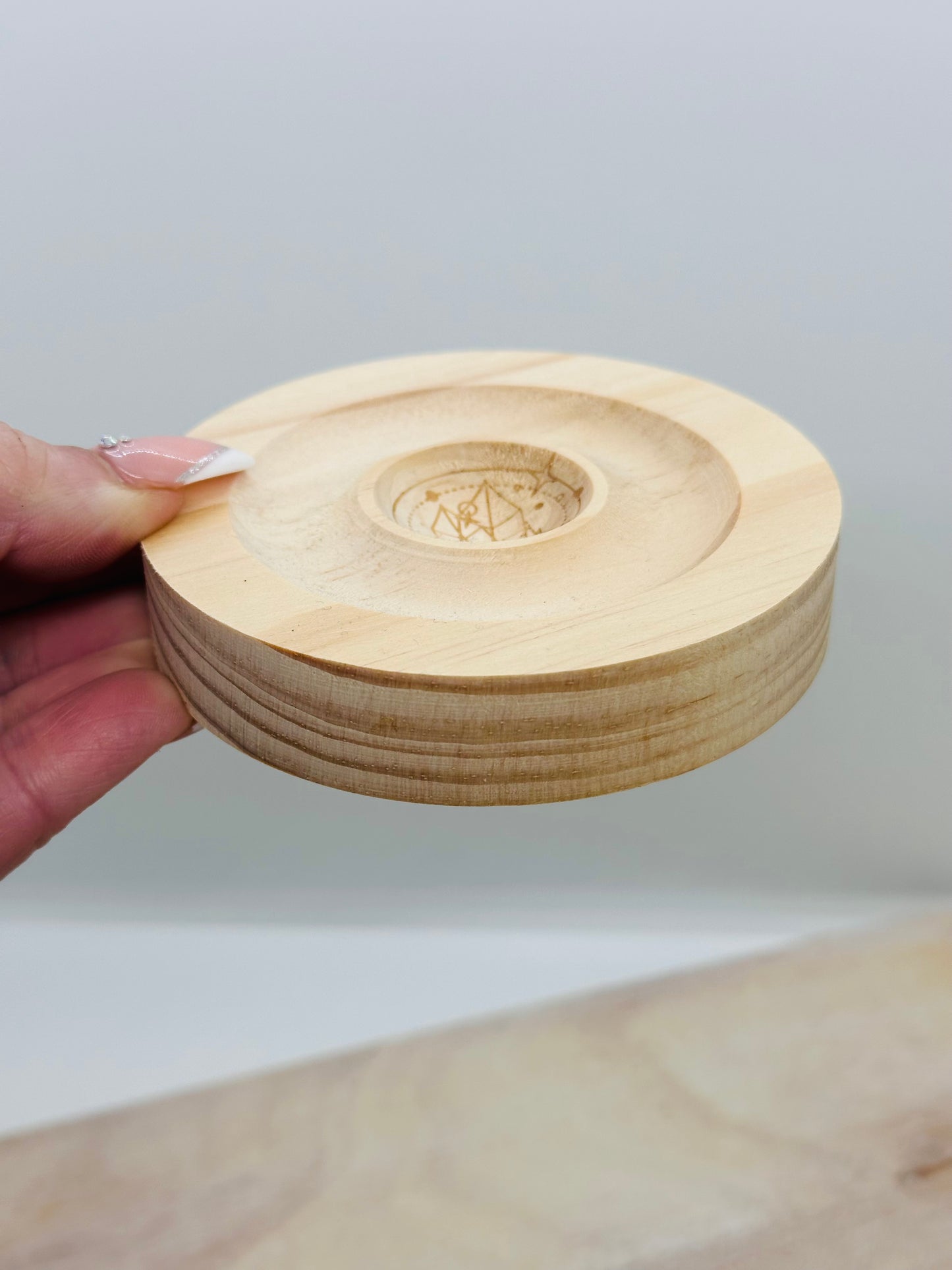 Wooden crystal holder