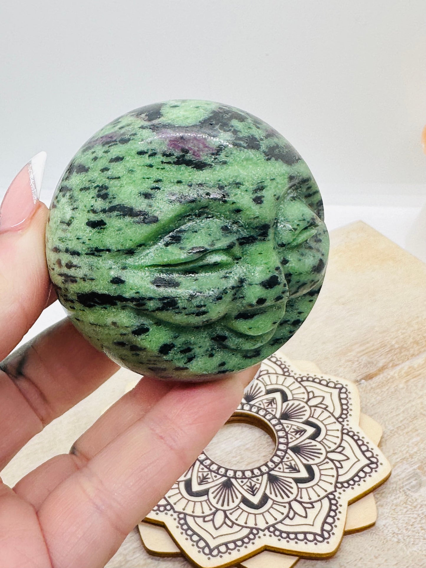 Ruby in Zoisite Sphere Face
