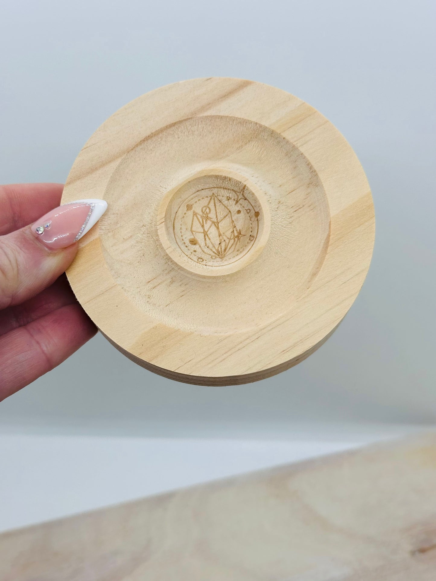 Wooden crystal holder
