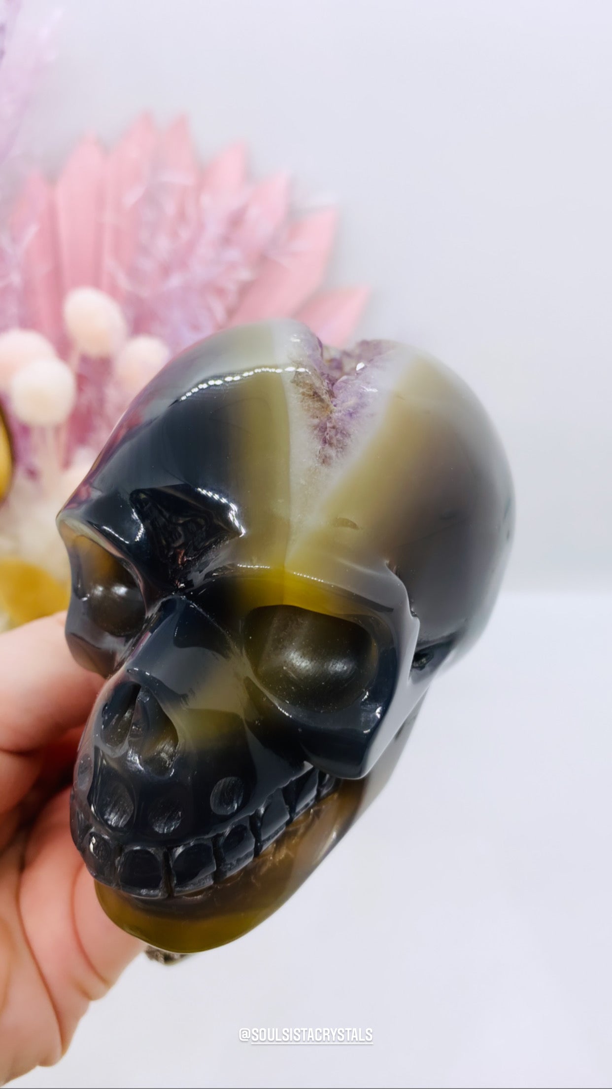 Druzy Agate Skull