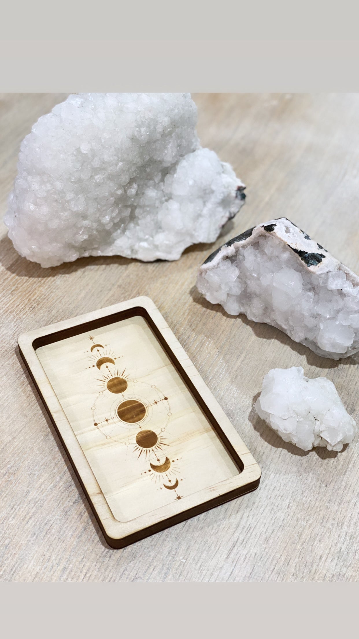 Rectangle crystal Tray Medium - moon phase