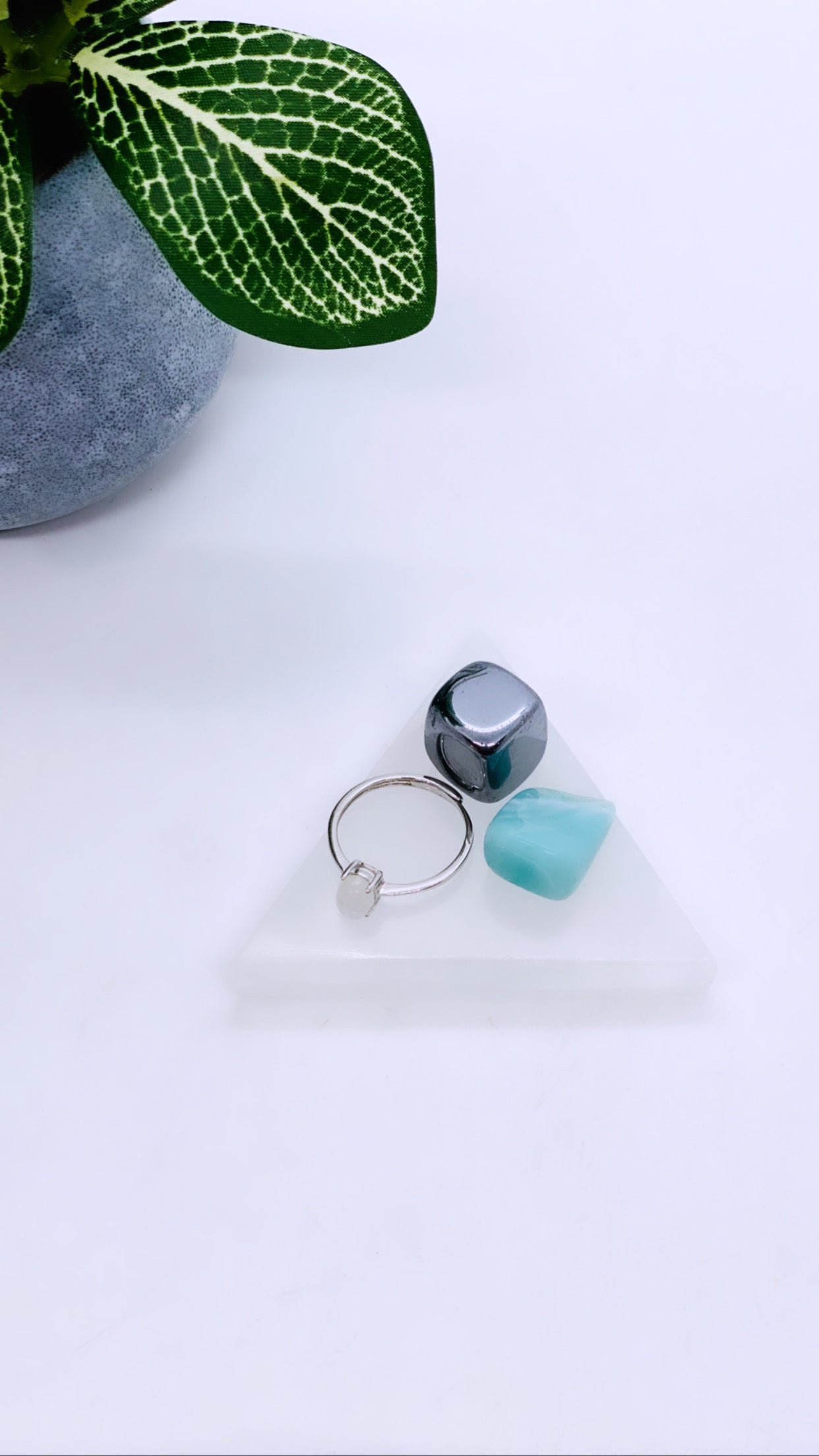 Selenite Triangle Plate