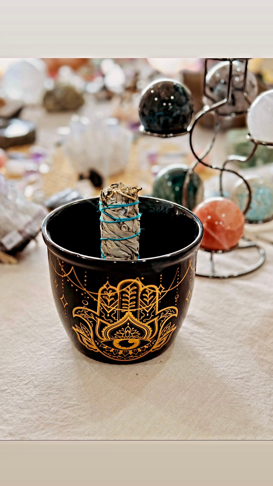 Sage Holder Hamsa Hand