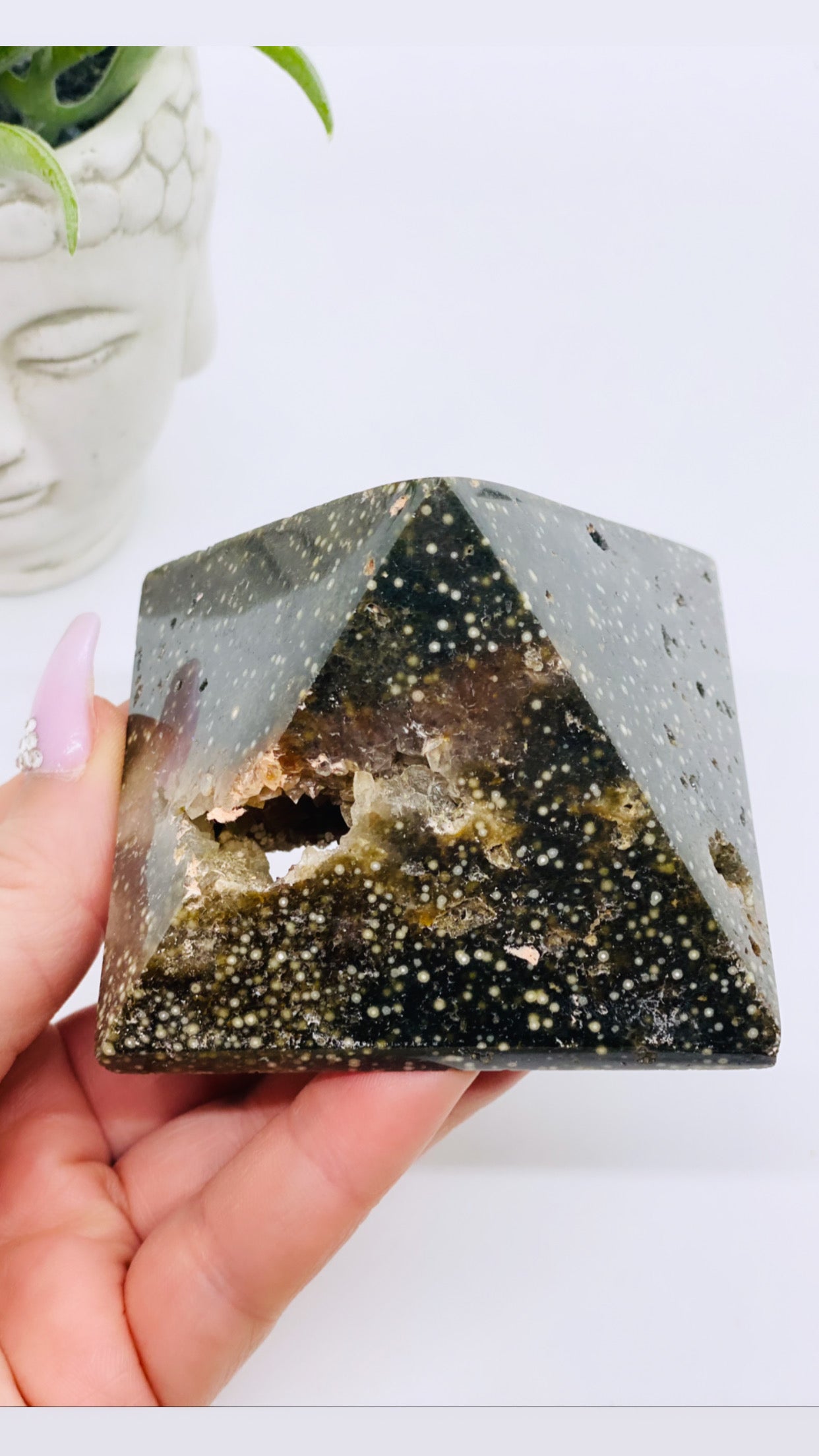 Ocean Jasper Druzy Pyramid