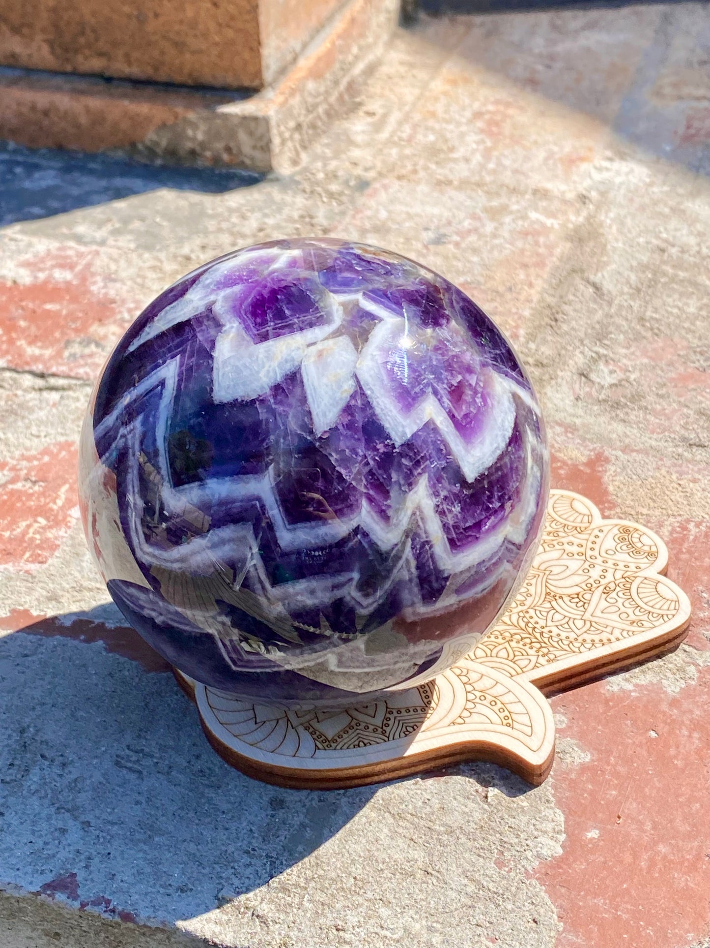 Chevron Amethyst Sphere