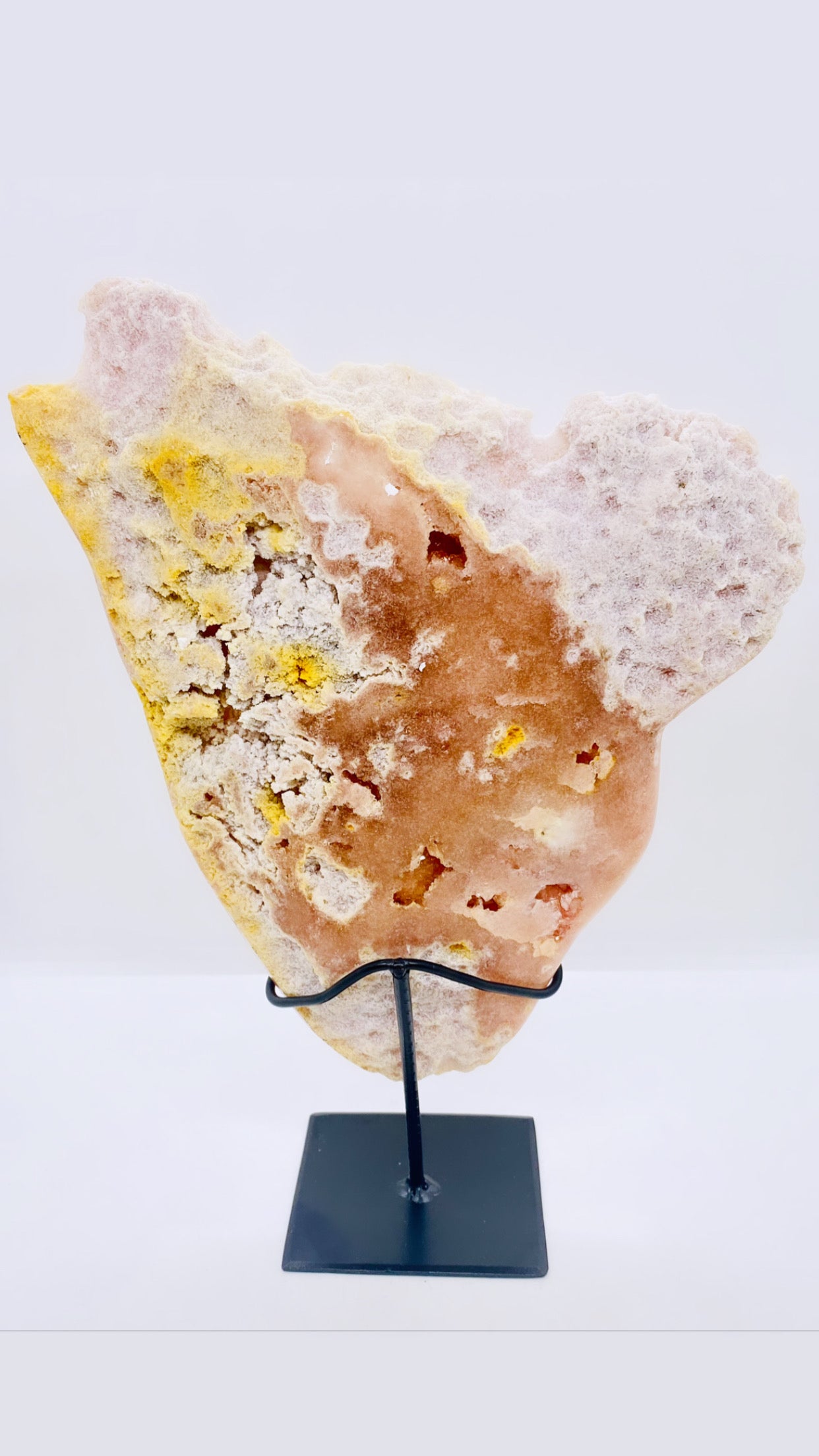 Druzy Pink Amethyst on stand