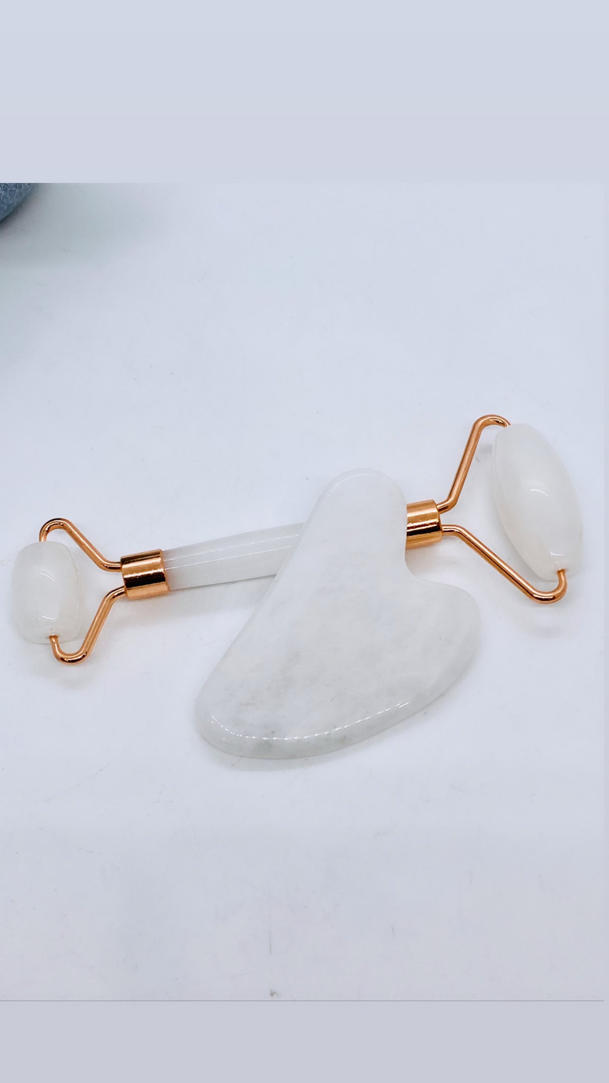 Face Roller & Gua Sha Clear Quartz Set