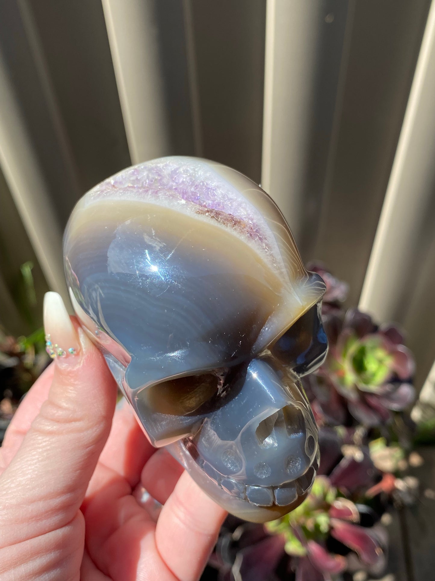 Druzy Agate Skull