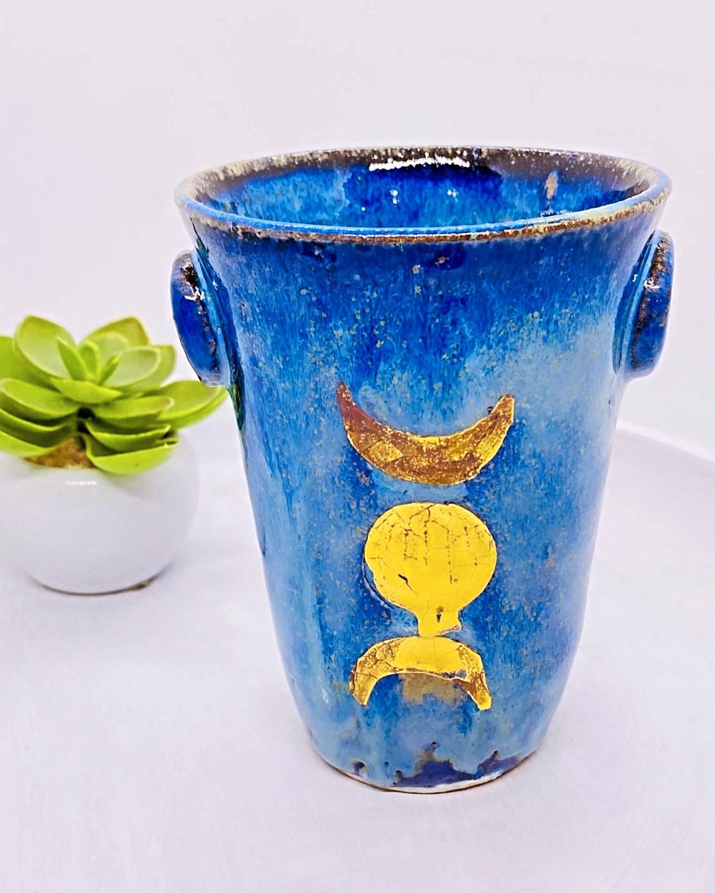 Sacred Full Moon Rising Sun Ceramic Holding Cup lv