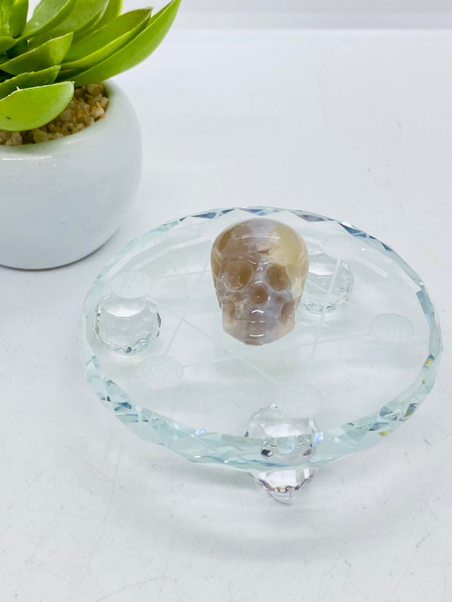 Flower Agate Skull