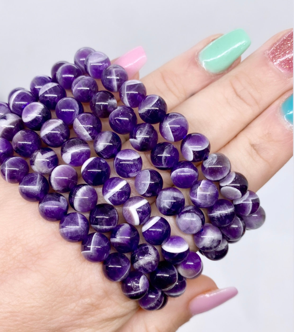 Chevron Amethyst Bracelets
