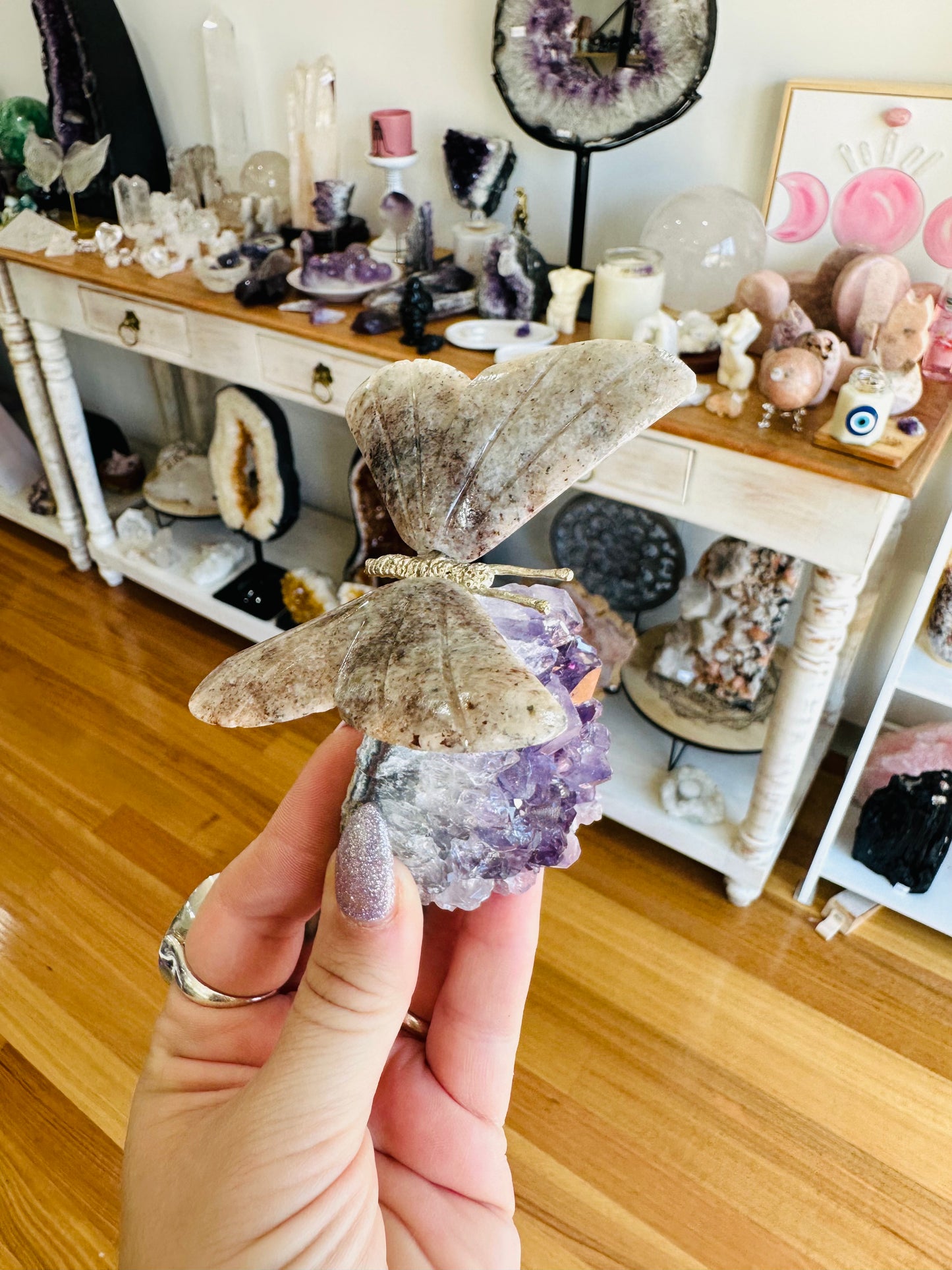 Amethyst with Butterfly