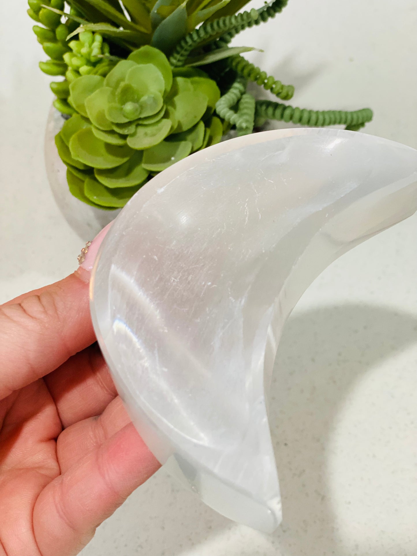 Selenite Moon Bowl