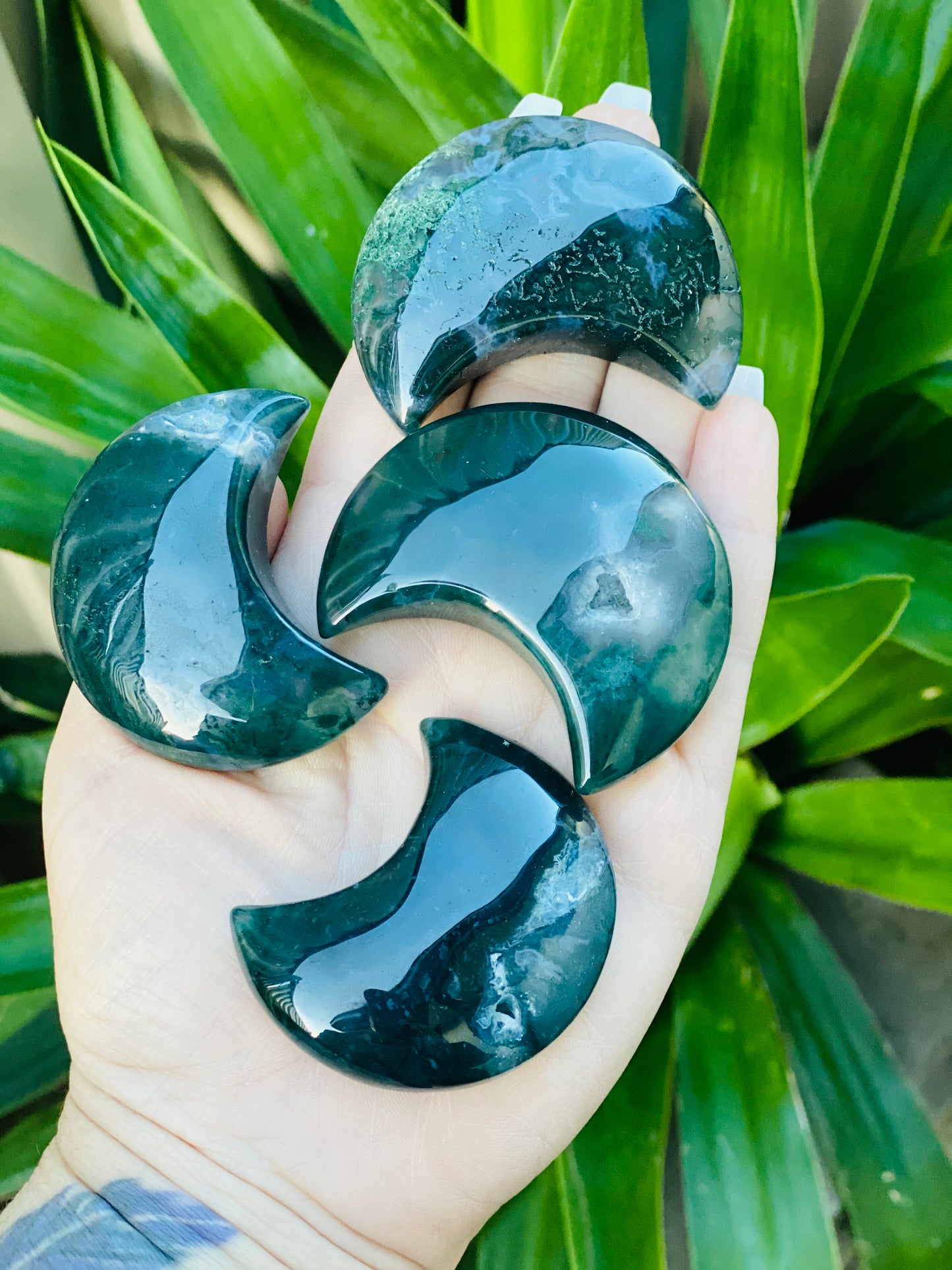 Moss Agate Moons