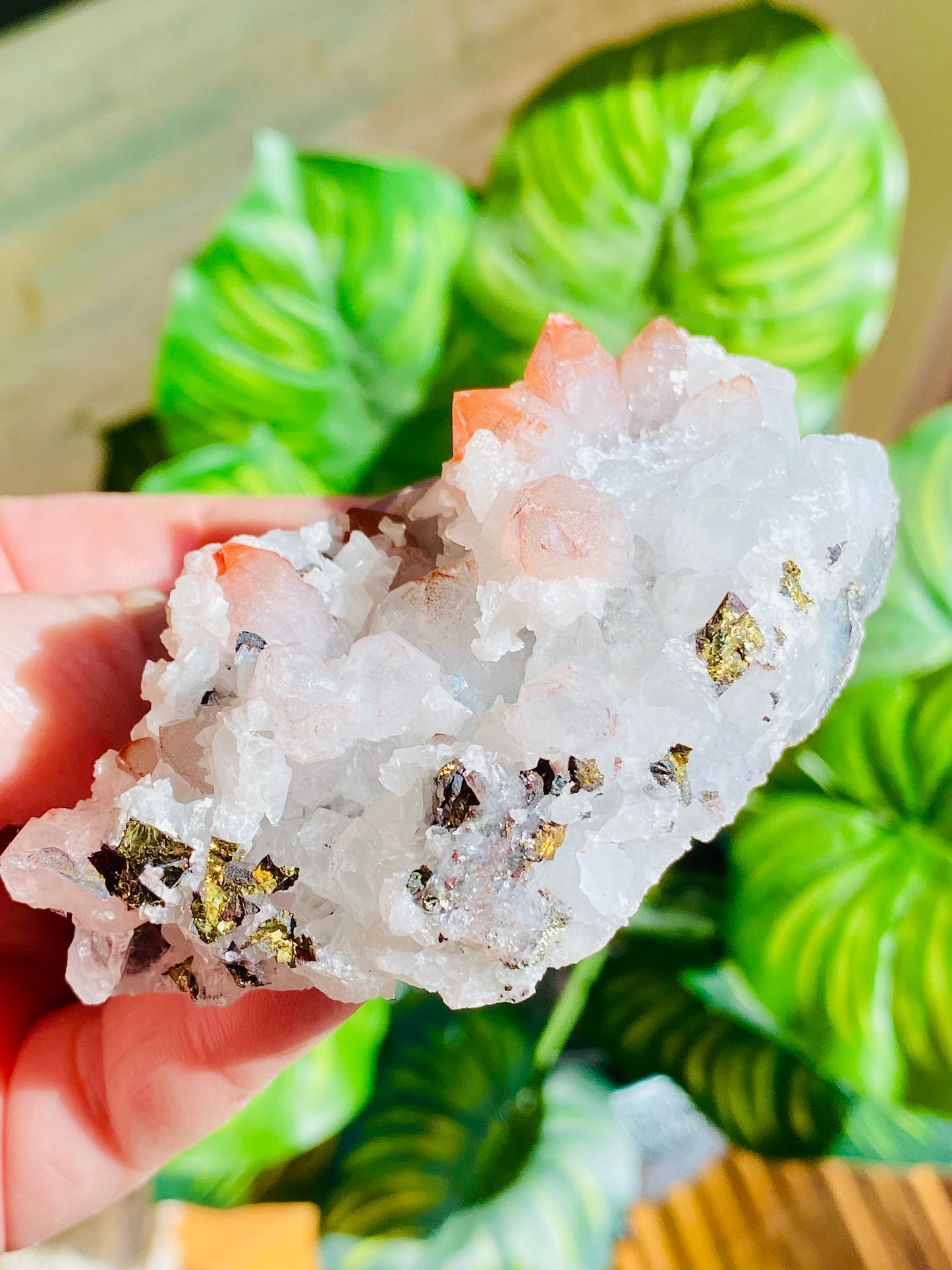 Red Hematite Quartz, Chalcopyrite & Pyrite Specimen