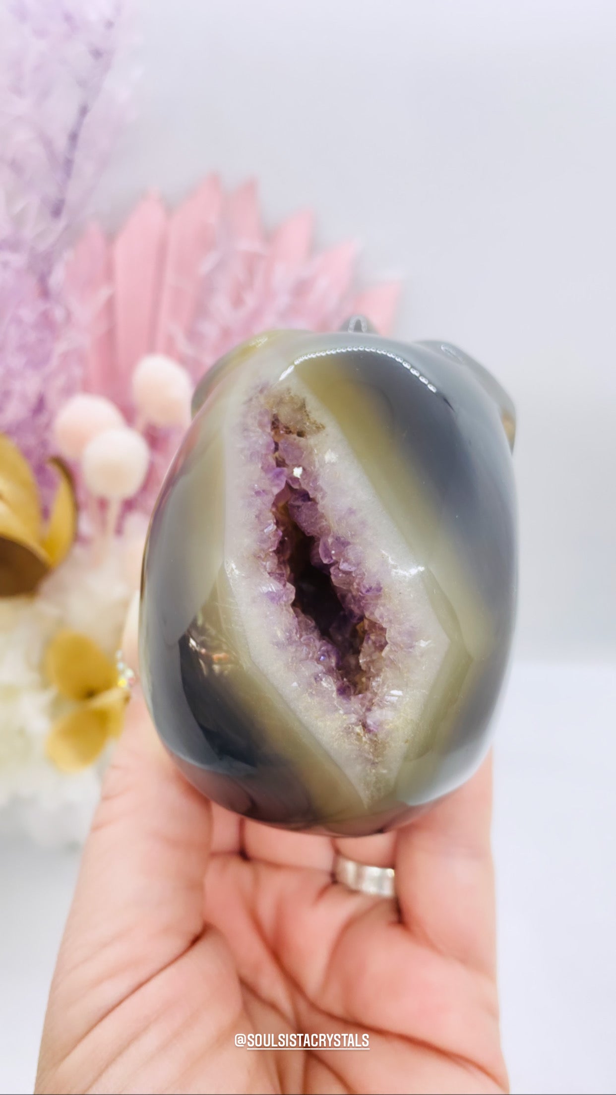 Druzy Agate Skull