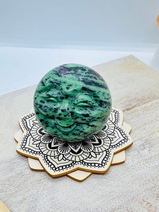 Ruby in Zoisite Sphere Face