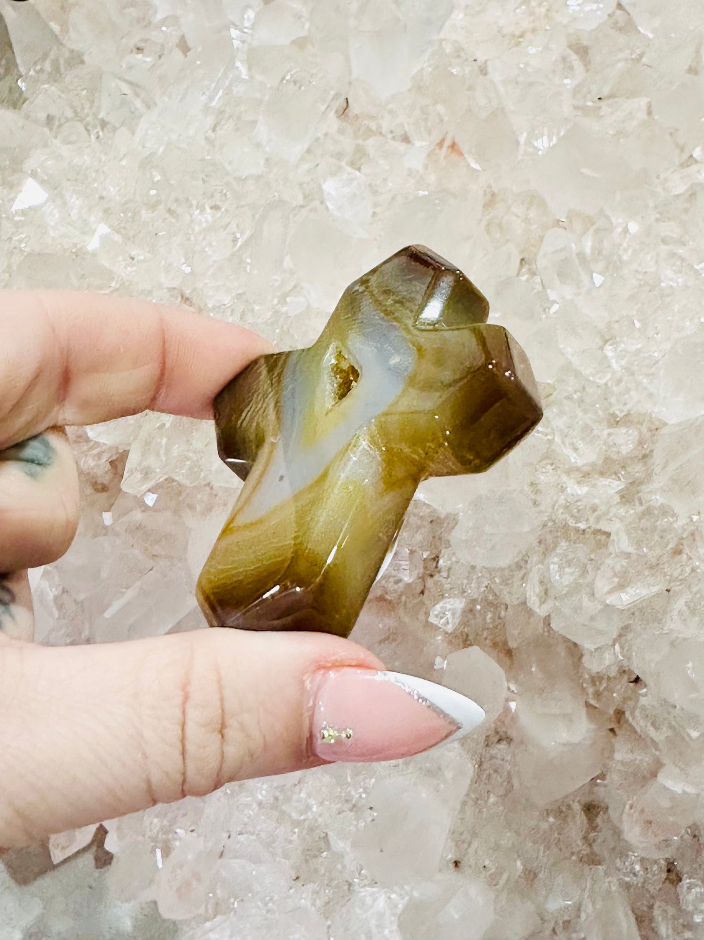 Agate Druzy Cross