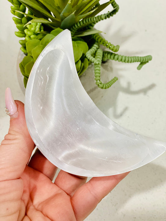 Selenite Moon Bowl