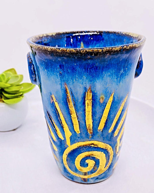 Sacred Full Moon Rising Sun Ceramic Holding Cup lv