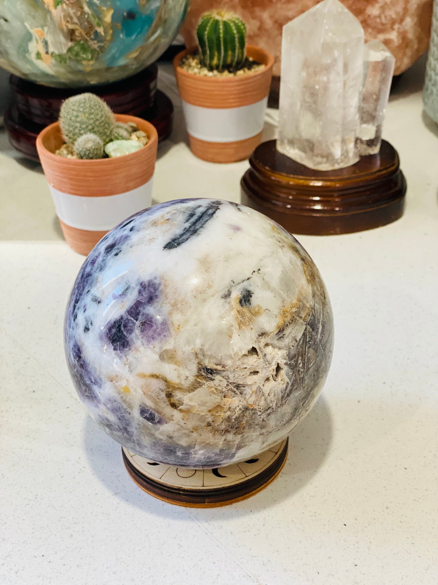 Purple Sphalerite Sphere