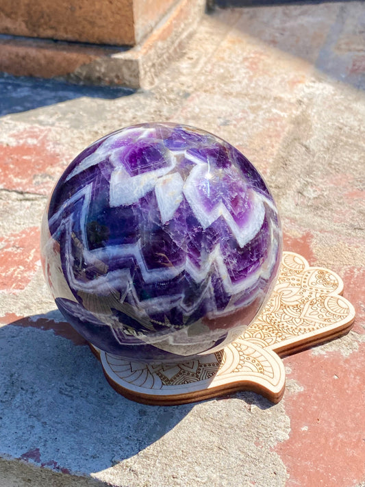 Chevron Amethyst Sphere