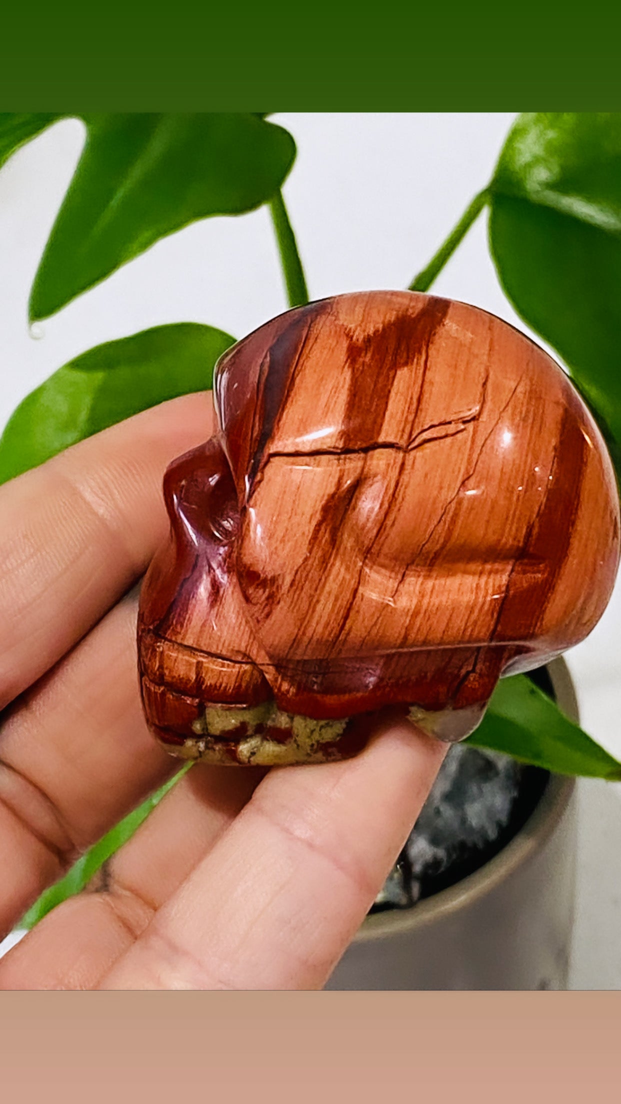 Red Jasper Skull