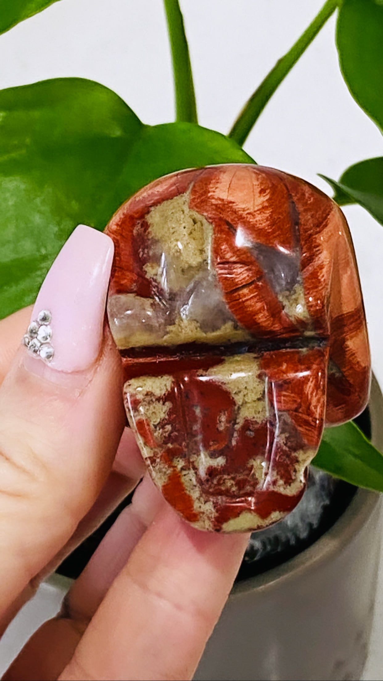 Red Jasper Skull