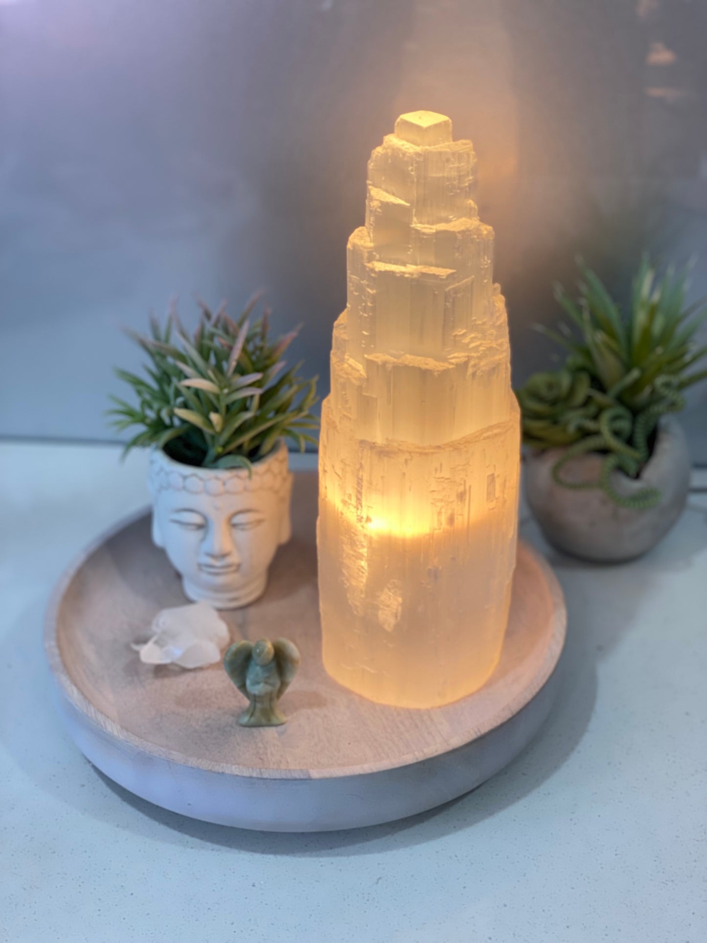 Large 25-30cm Selenite Lamp