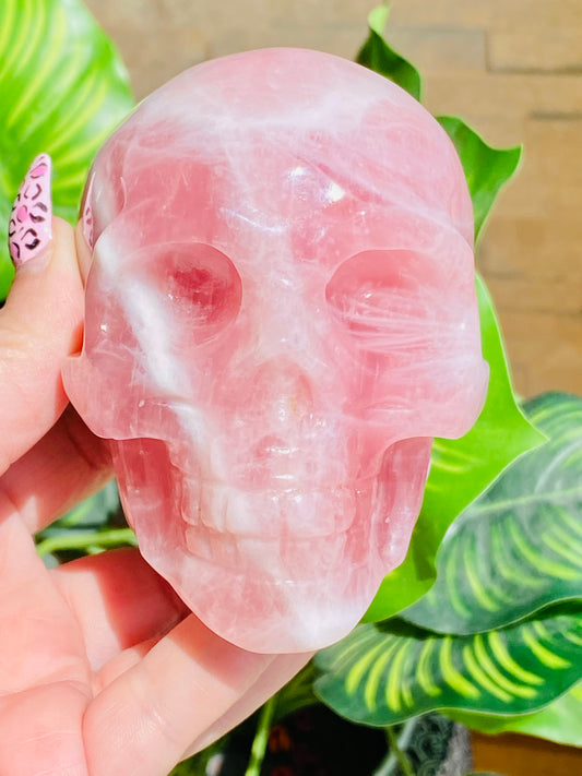 Rose Quartz Skull