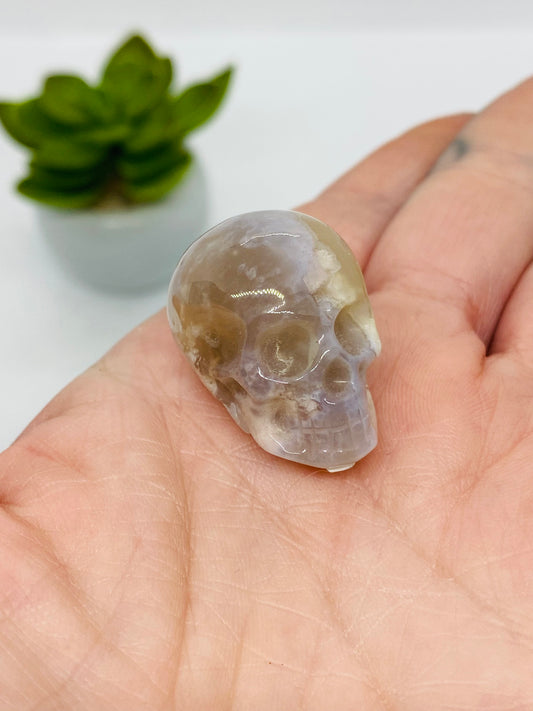 Flower Agate Skull