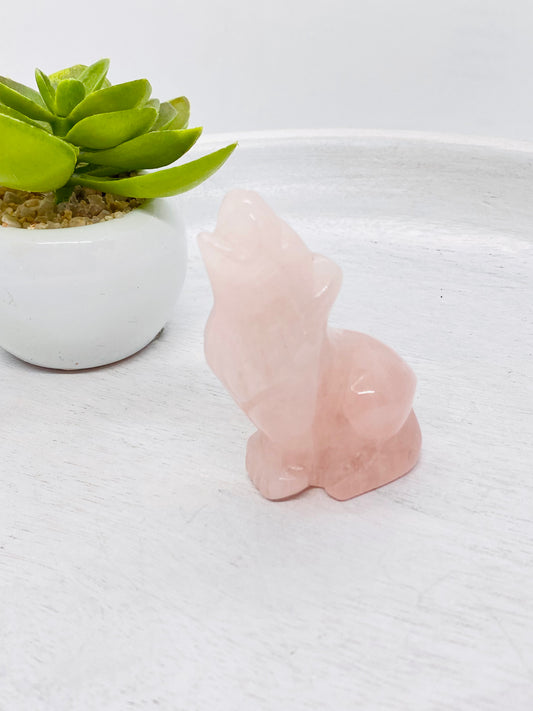 Rose Quartz Wolf