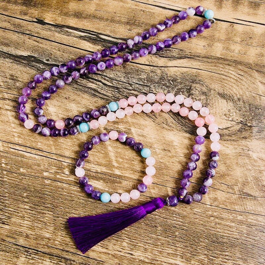 Mala Necklace & Bracelet Set