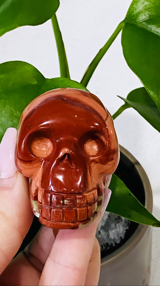 Red Jasper Skull