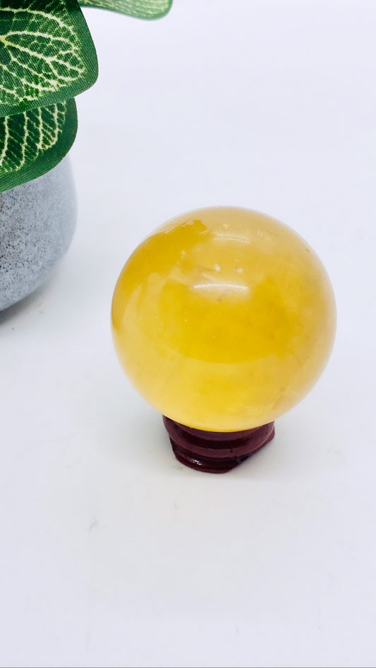 Honey Calcite Sphere