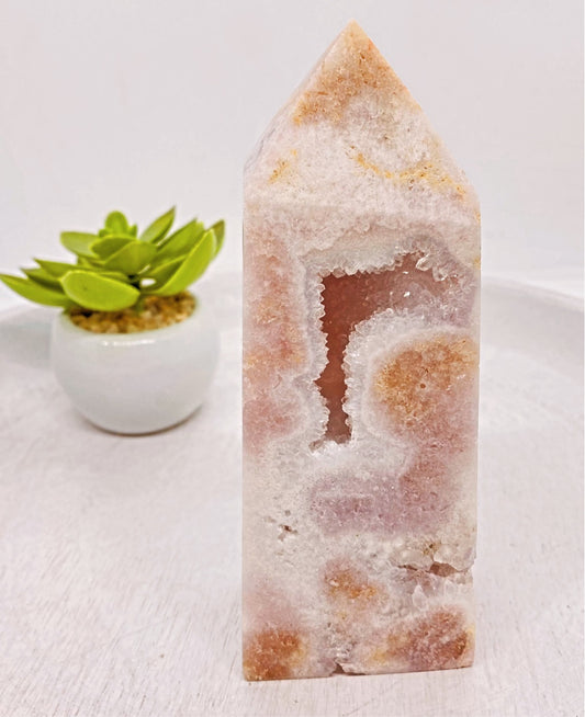 Pink Amethyst Druzy Tower